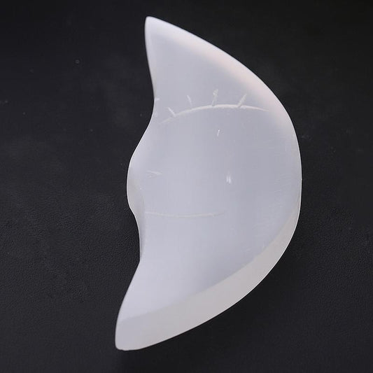 3.5"-4" Hand Carved Selenite Moon Wholesale Crystals