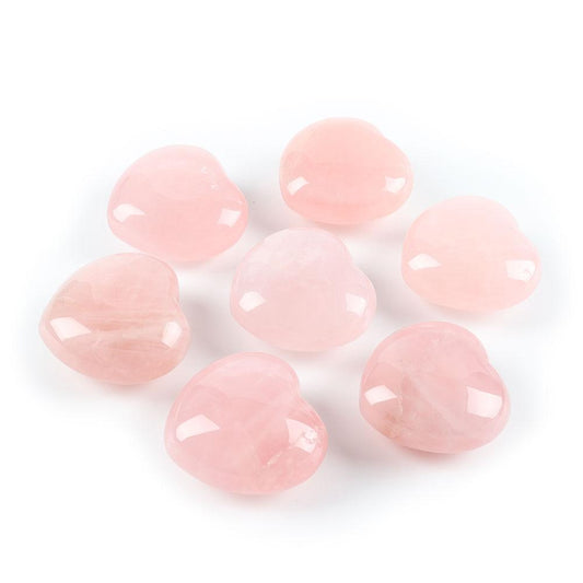 3cm Rose Quartz Heart Shape Crystal Carvings Palm Stone Wholesale Crystals