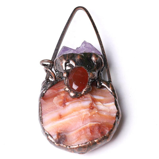 3" Carnelian Amethyst Pendant for Jewelry DIY Wholesale Crystals