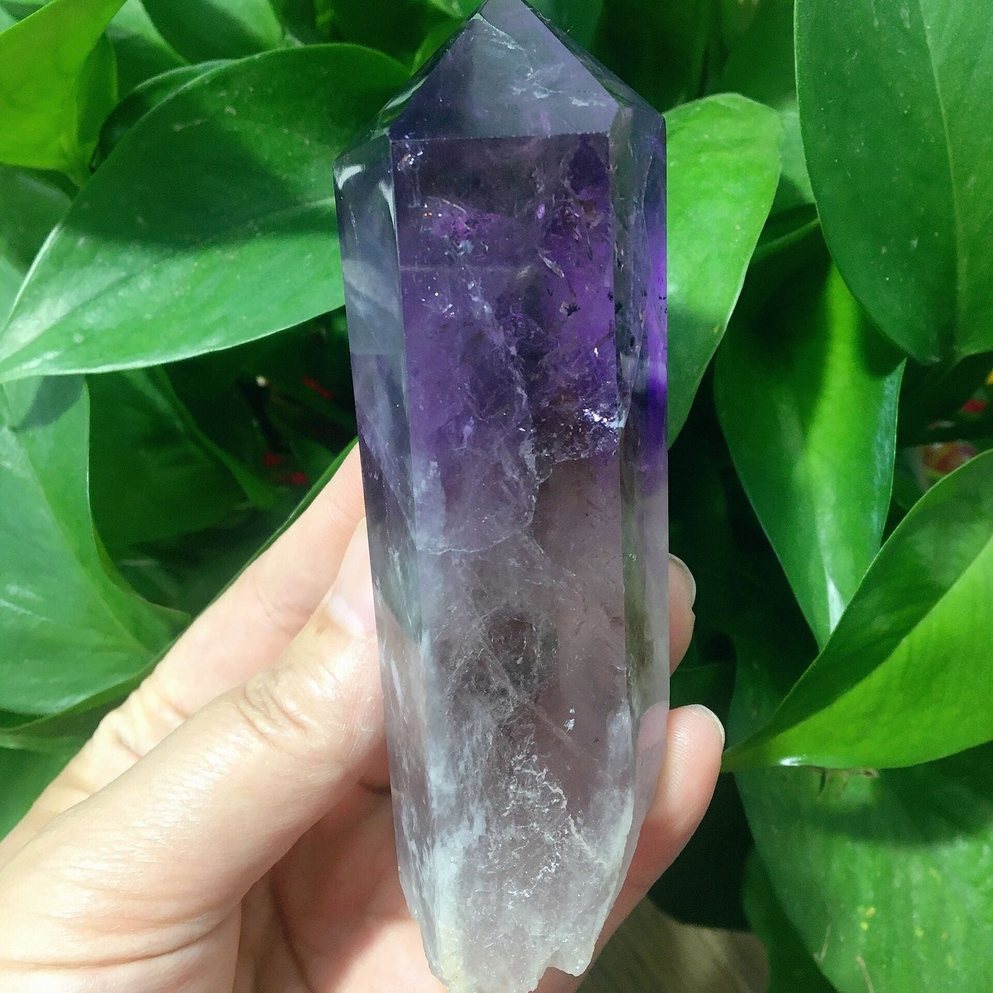 4.6" Dark Purple Amethyst Point Half Polished #7 Wholesale Crystals