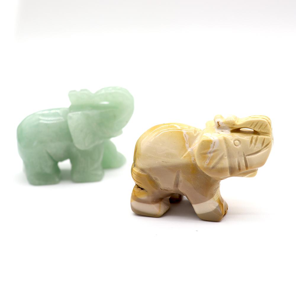 Carved Healing Crystals Gemstones Elephant Statue Figurine Wholesale Crystals