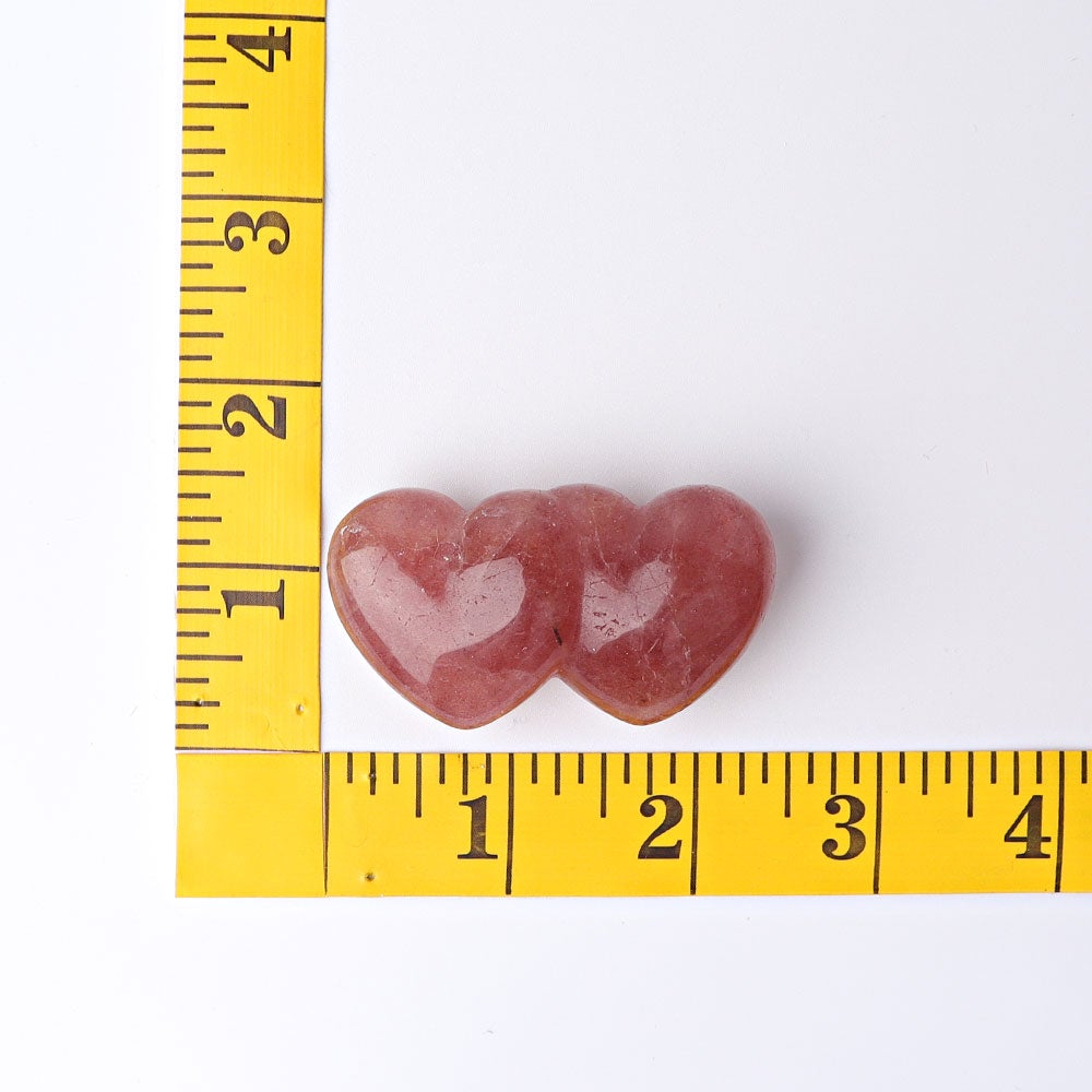 2.3" Strawberry Double Heart Crystal Carvings Wholesale Crystals