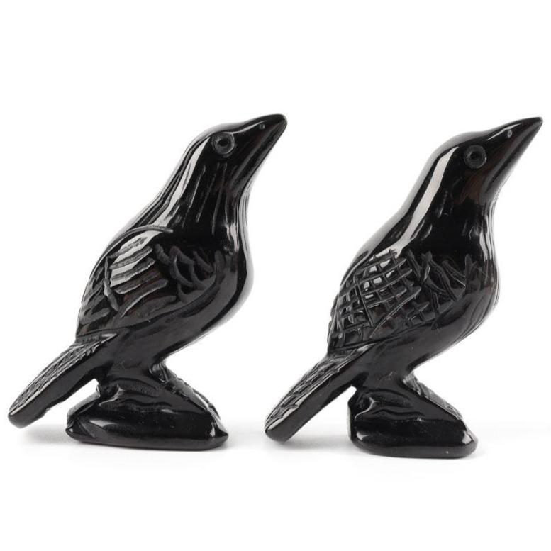 Black Obsidian Crystal Carving Crow Free Form Wholesale Crystals