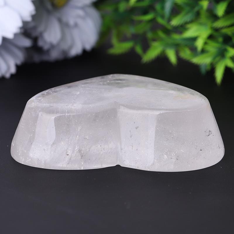 3.5" Clear Quartz Heart Shape Bowl Crystal Carvings Wholesale Crystals