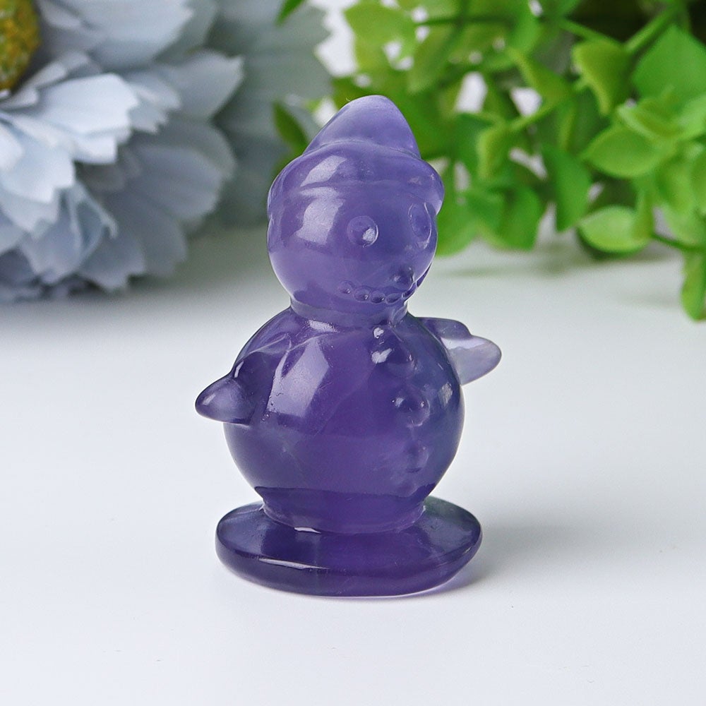 2.3" Fluorite Snowman Crystal Carvings Wholesale Crystals