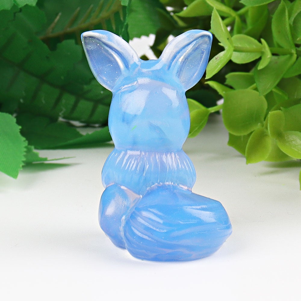 1.95" Blue Opalite Pokemon Evee Crystal Carvings Wholesale Crystals