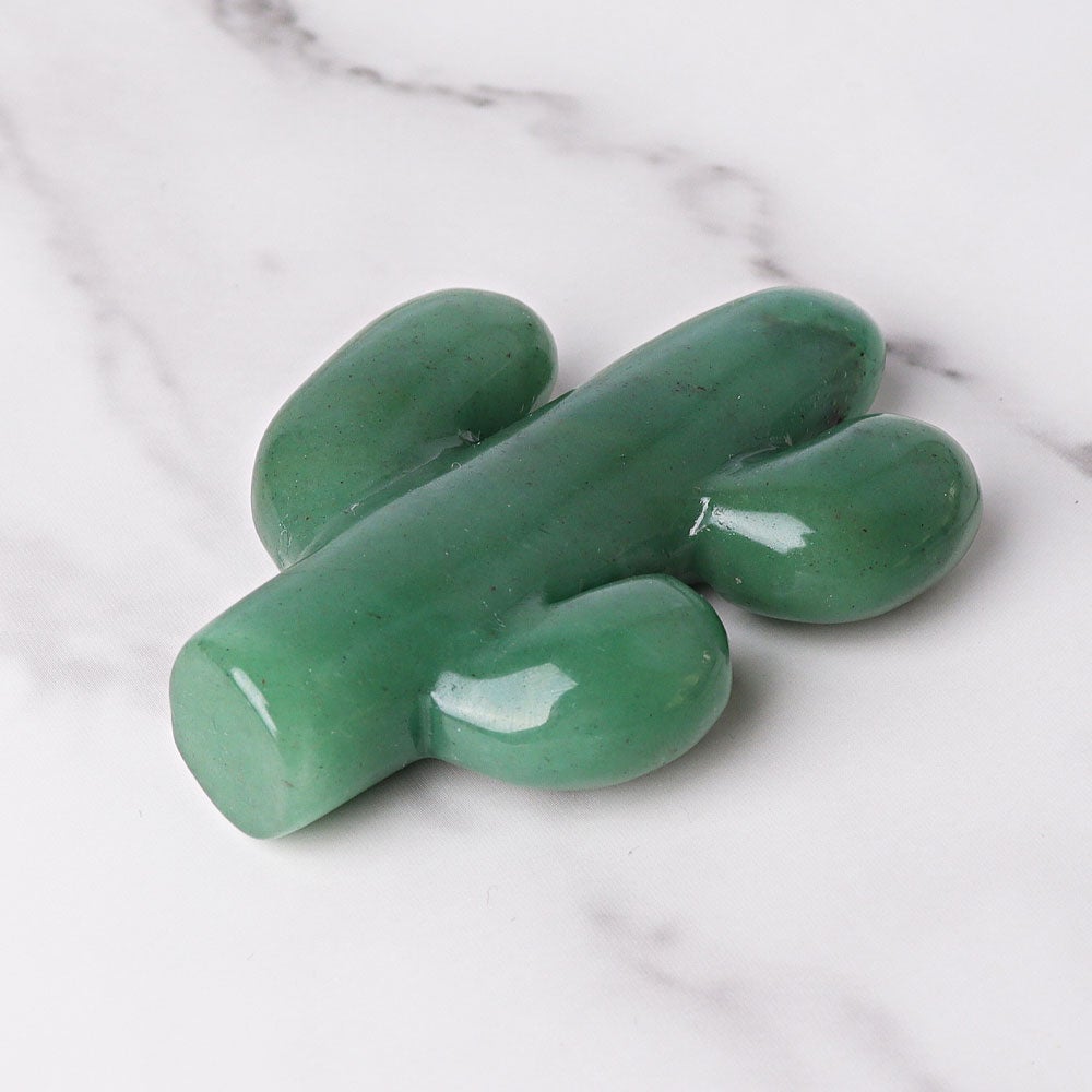 3.1" Green Aventurine Cactus Crystal Carvings Wholesale Crystals