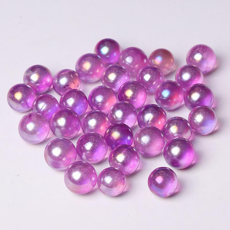 0.5-0.7'' High Quality Purple Aura Crystal Spheres Crystal Balls for Healing Wholesale Crystals