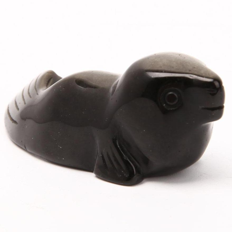 Silver Obsidian Sea Lion Carving Wholesale Crystals