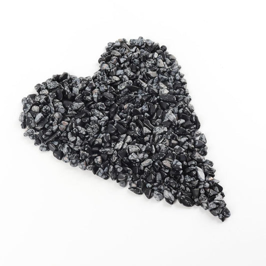 0.1kg Snowflake Obsidian Tumbled Stone Chips Crushed Natural Crystal Quartz Pieces Wholesale Crystals