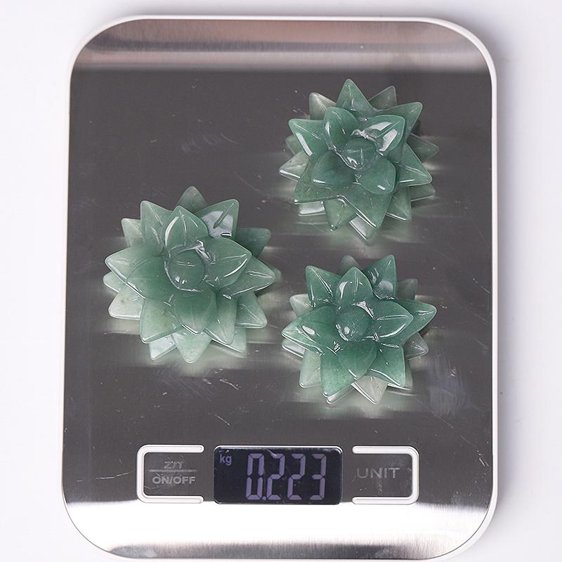 2" Green Aventurine Flower Crystal Carving Wholesale Crystals