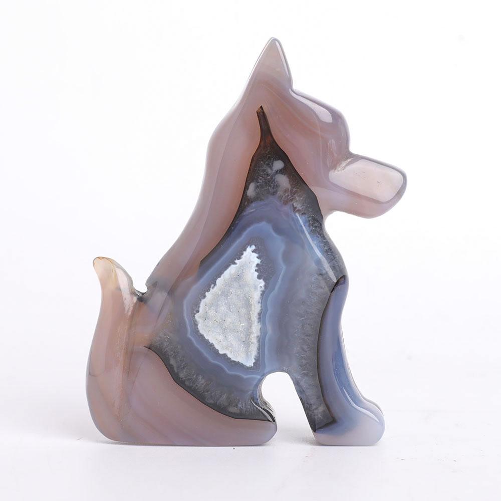 Druzy Agate Dog Carvings Wholesale Crystals