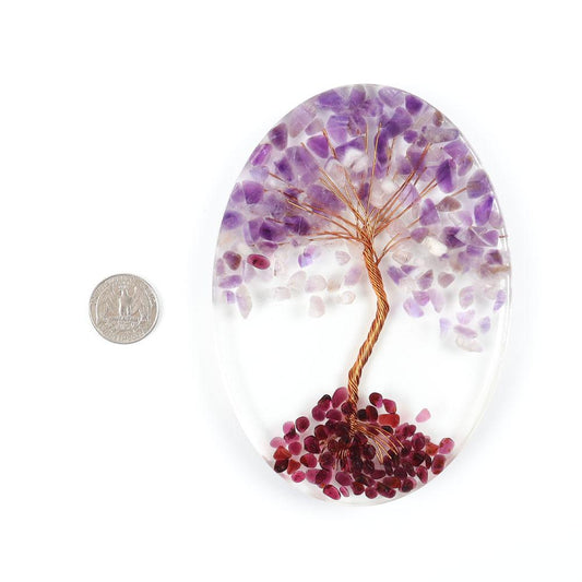 Resin Coaster Free Form with Crystal Chips Tree Wholesale Crystals