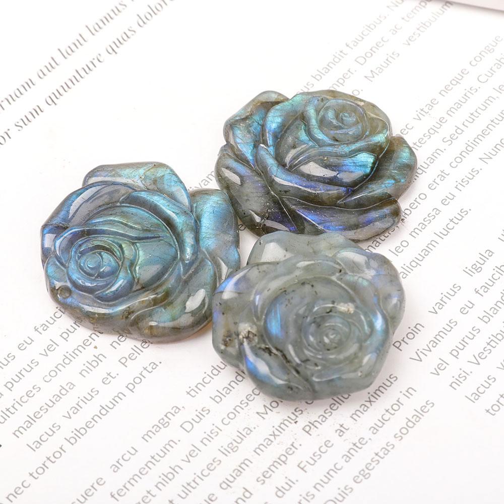 Labradorite Rose Flower Carvings Wholesale Crystals