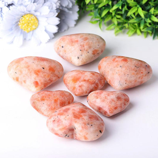 1.8"-2.5" Golden Strawberry Quartz Heart Shape Crystal Carvings Wholesale Crystals