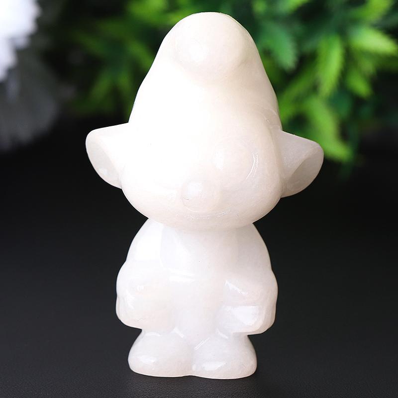 2.6" White Jade The Smurfs Crystal Carvings Wholesale Crystals