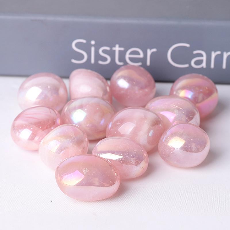 0.1kg Aura Rose Quartz Tumbles Wholesale Crystals