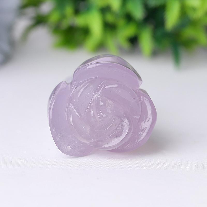 3" Natural Fluorite Rose Flower Carving for Collection Wholesale Crystals