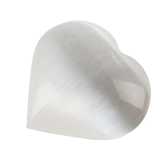 Natural Polished White Selenite Carved Heart Wholesale Crystals