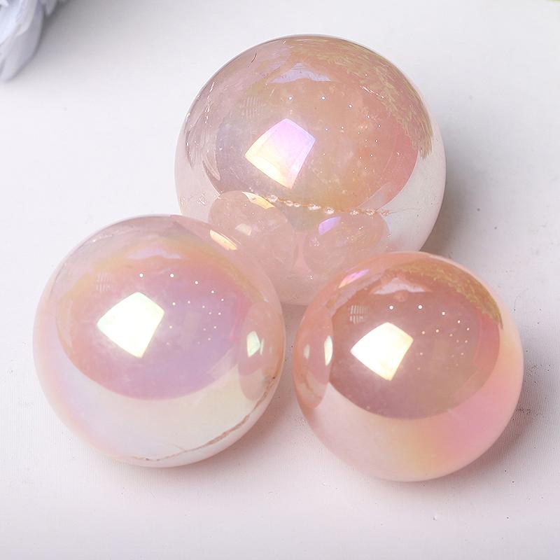 0.25kg Aura Rose Quartz Crystal Sphere Wholesale Crystals