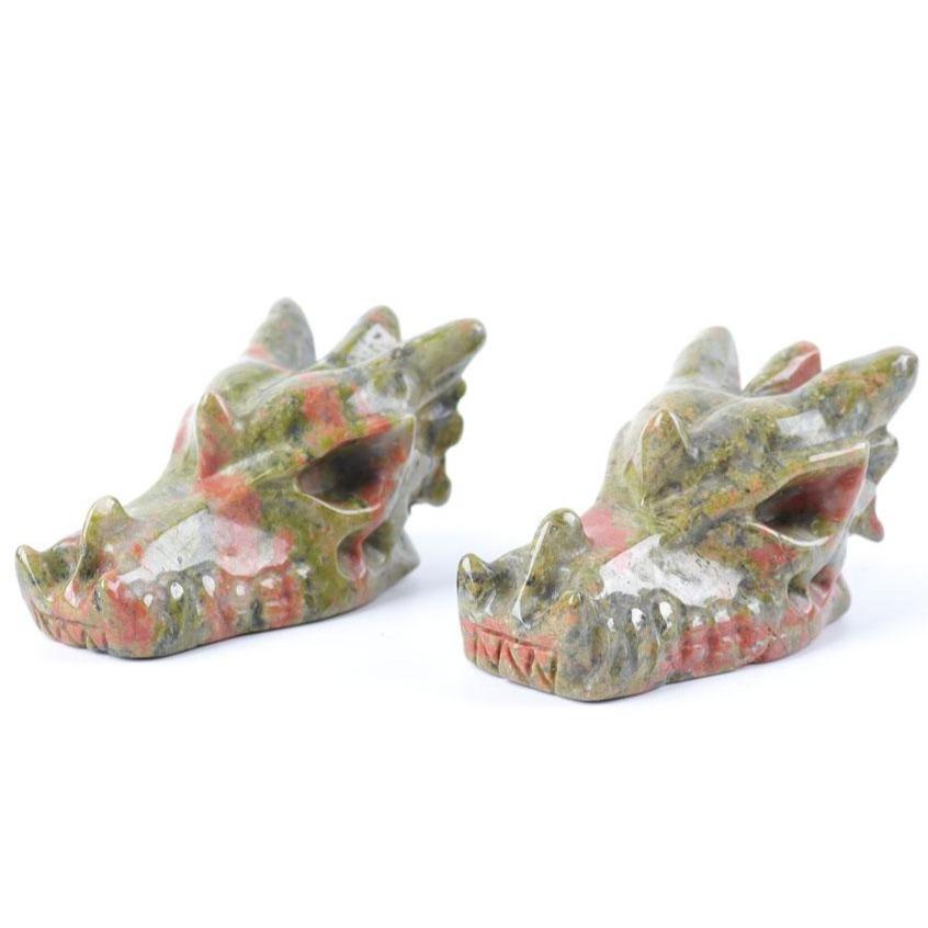 Unakite Dragon Head Carvings Wholesale Crystals