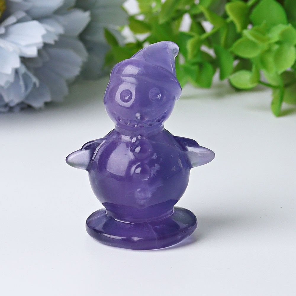 2.3" Fluorite Snowman Crystal Carvings Wholesale Crystals