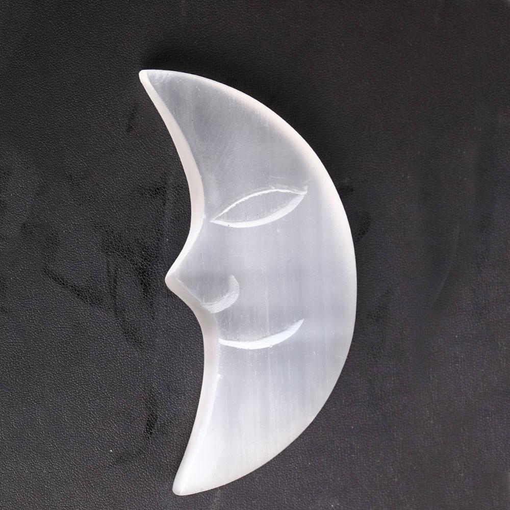 Selenite Moon Crystal Carvings 5.85" Wholesale Crystals