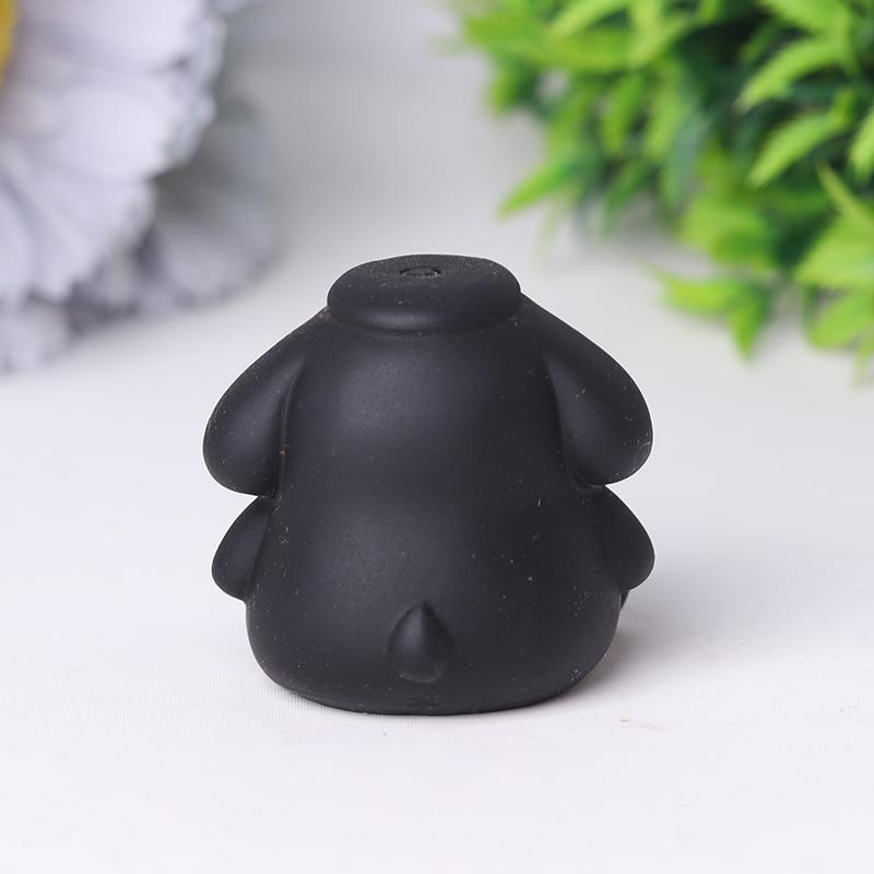 Black Obsidian Pompom Purin Crystal Carvings Wholesale Crystals