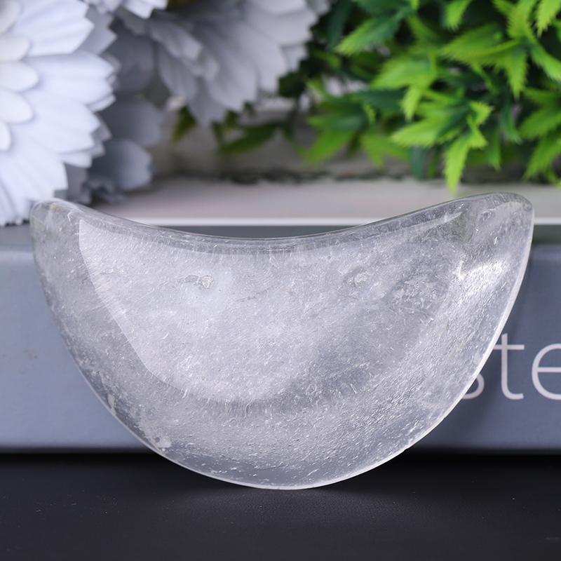 3.5" Clear Quartz Moon Shape Bowl Crystal Carvings Wholesale Crystals