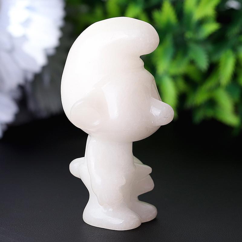 2.6" White Jade The Smurfs Crystal Carvings Wholesale Crystals