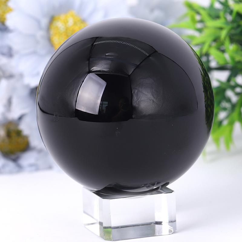 2.0"-4.0" Black Obsidian Sphere Wholesale Crystals