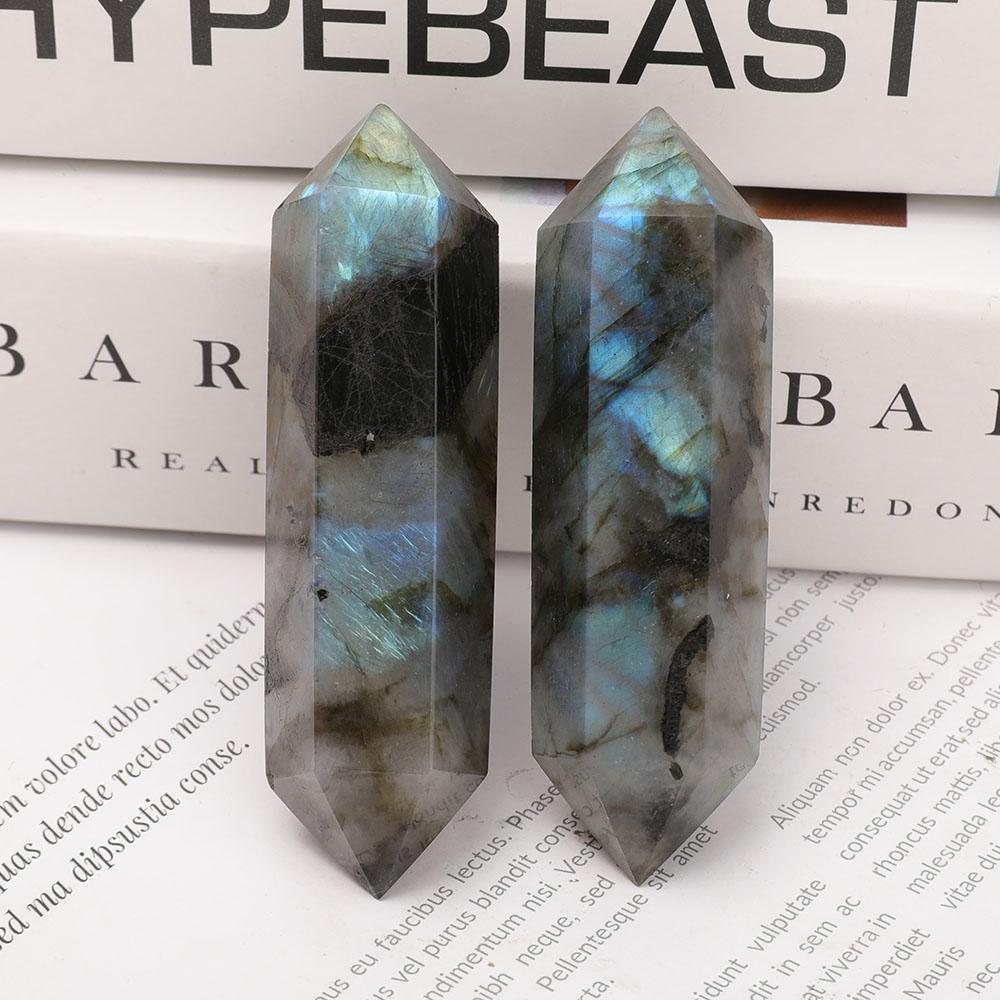 Set of 2 Labradorite Double Terminated Points Wholesale Crystals