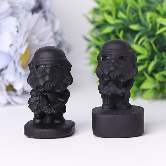 2.5" Black Obsidian Darth Vader Crystal Carvings Wholesale Crystals