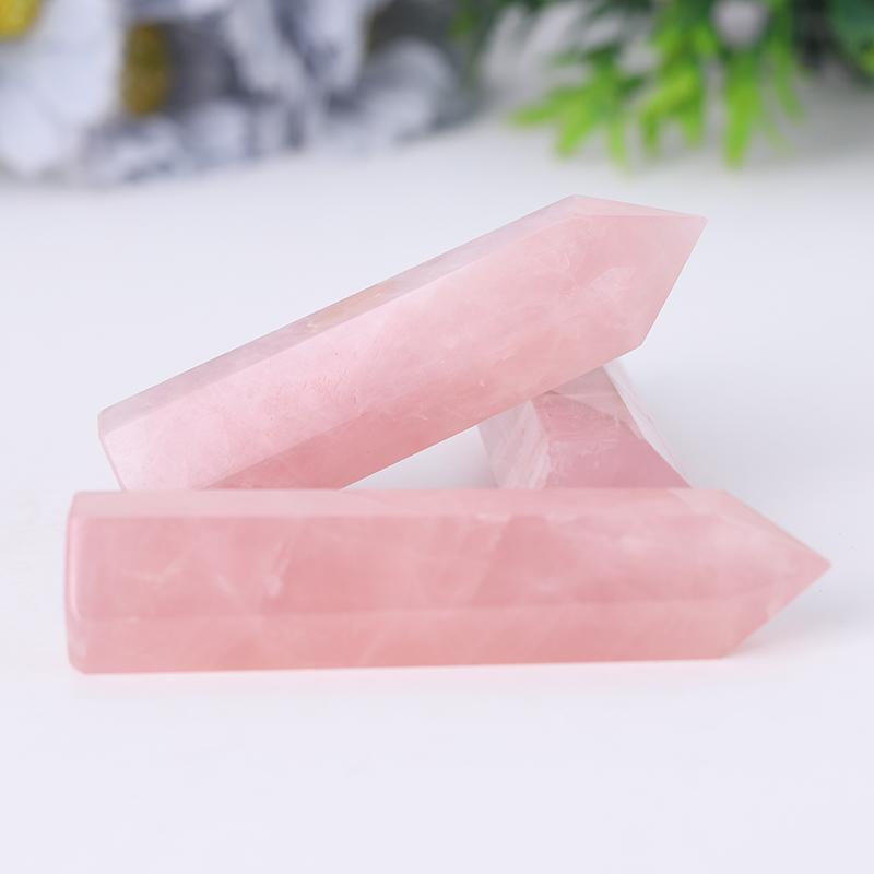 Natural Rose Quartz Point Healing Crystal Tower Wholesale Crystals