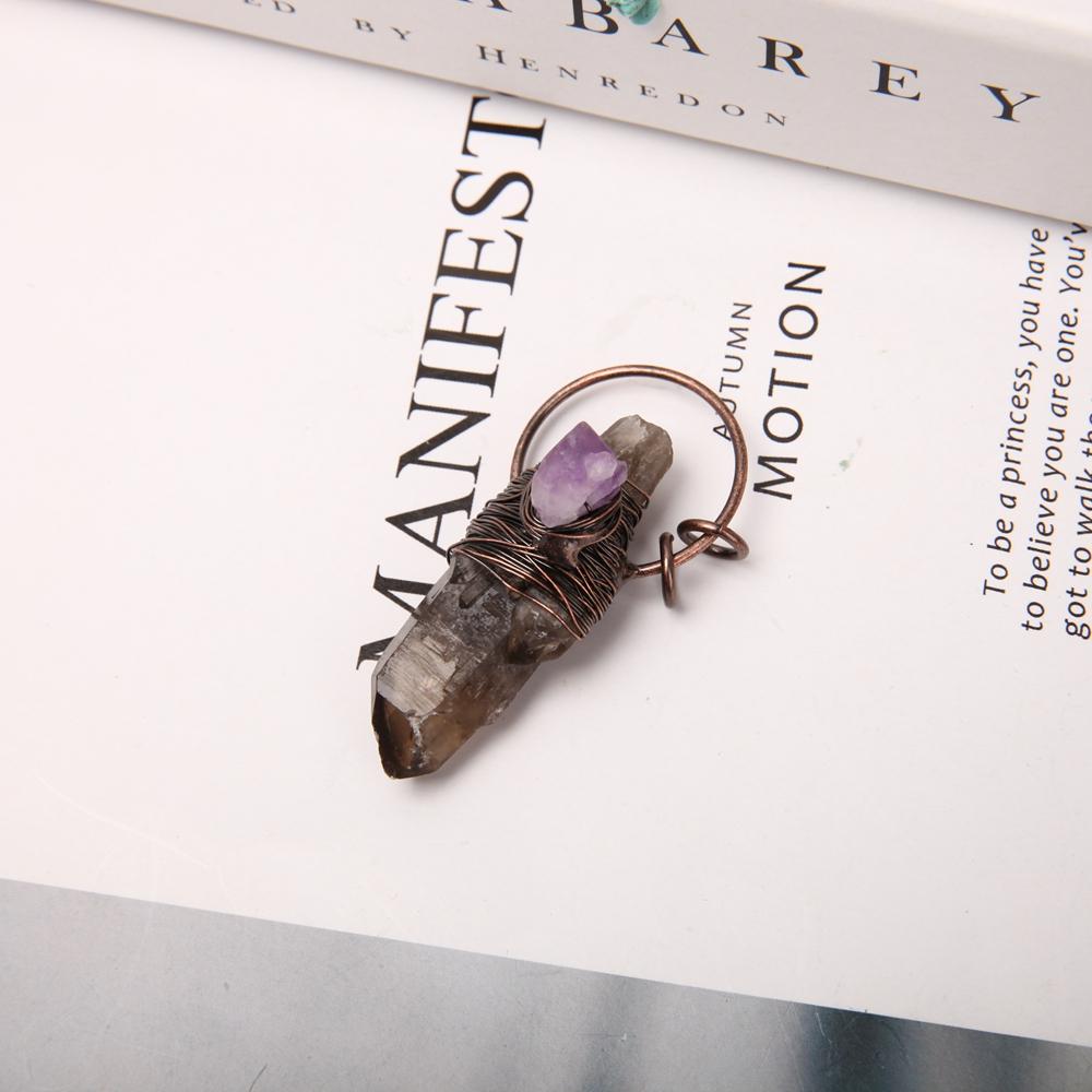 Amethyst Smoky Quartz Pendant Key Chain Wholesale Crystals