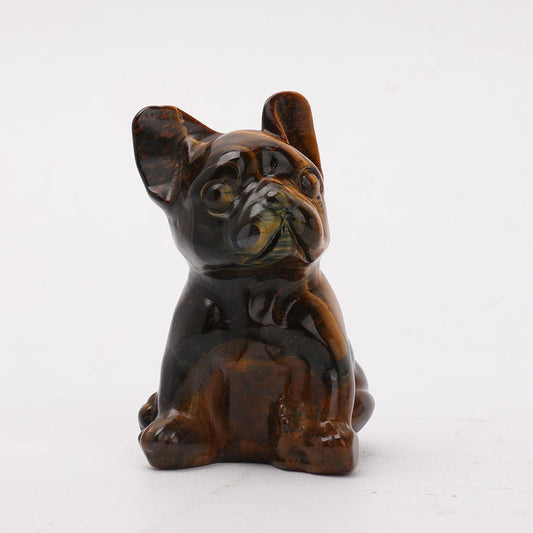 Tiger Eye Bull Dog Carvings Wholesale Crystals