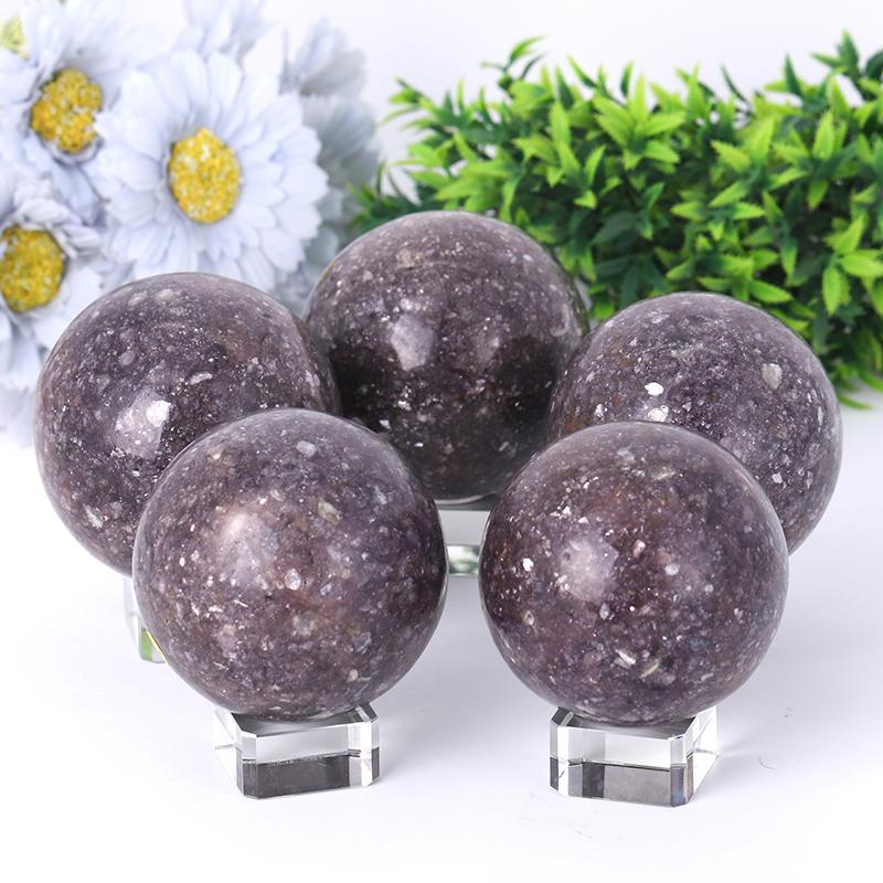 2.5"-4.5" Resin Lepidolite Sphere Wholesale Crystals