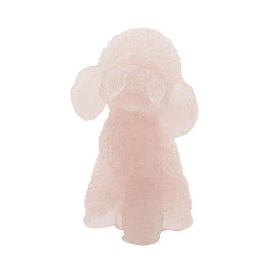 Resin Dog Figurines with Rose Quartz Gravel Toy Poodle for Kids Gifts Wholesale Crystals