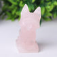 2.4" Rose Quartz Dog Crystal Carvings Wholesale Crystals