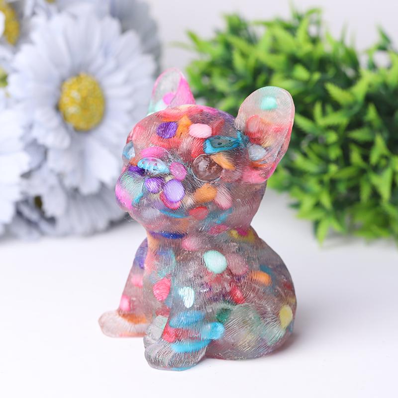 4" Resin French Bulldog Crystal Carvings Wholesale Crystals