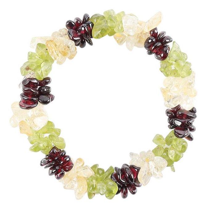 Peridot Garnet Citrine Mixed Chips Bracelet Wholesale Crystals