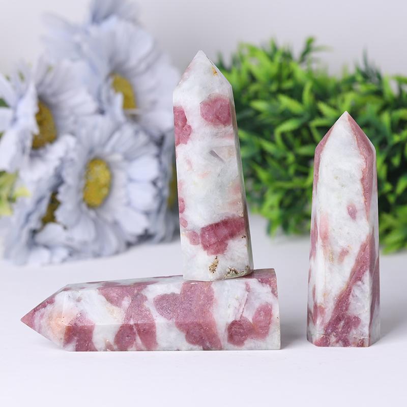 Natural High Quality Pink Tourmaline Point Healing Crystal Tower Wholesale Crystals