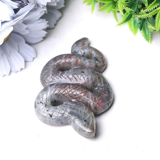 3.5" Labradorite Snake Crystal Carvings Wholesale Crystals