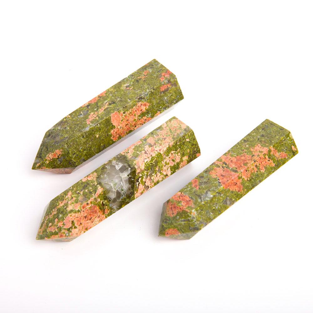 Set of 3 Unakite Crystal Point Wholesale Crystals