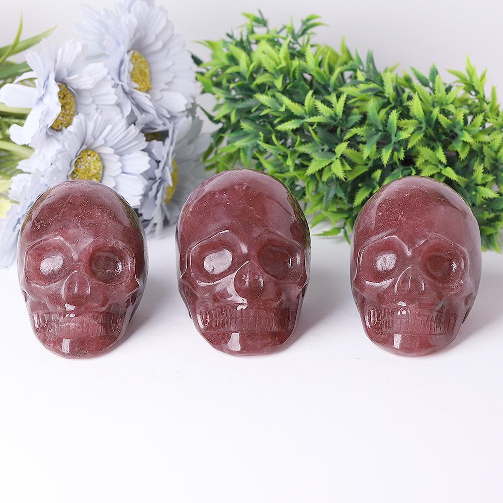 Strawberry Quartz Crystal Skull Carvings Wholesale Crystals