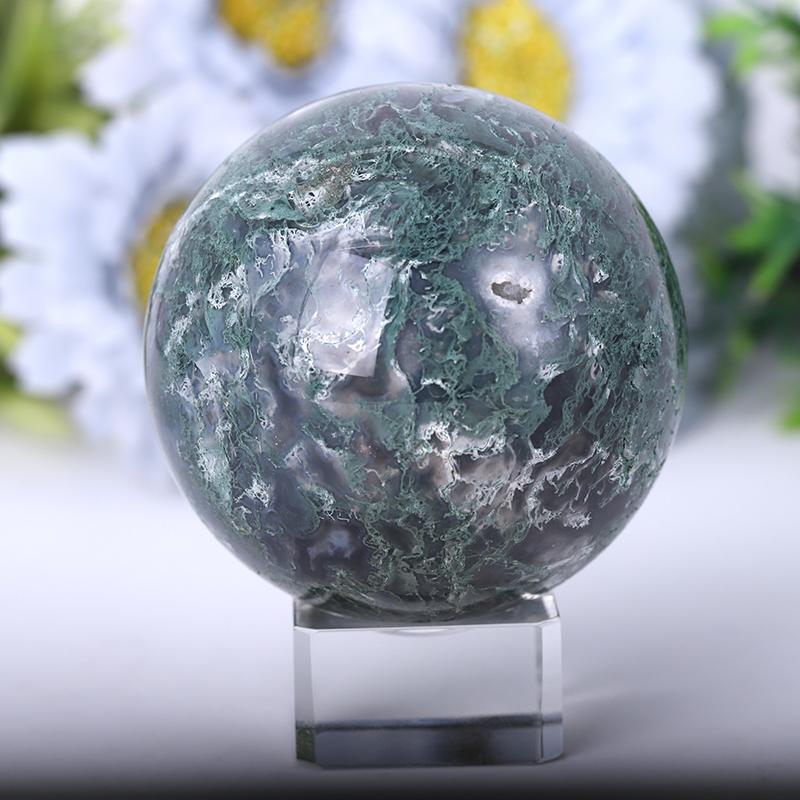 2.0"-4.5" Moss Agate Sphere Wholesale Crystals