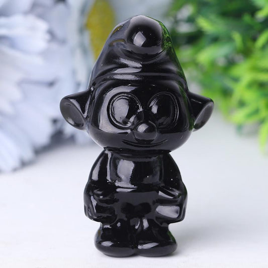 2.5" Black Obsidian Smurfs Crystal Carvings Wholesale Crystals