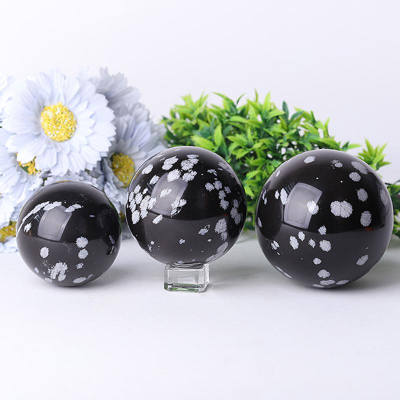 2.0"-4.0" Snowflake Stone Crystal Spheres Wholesale Crystals