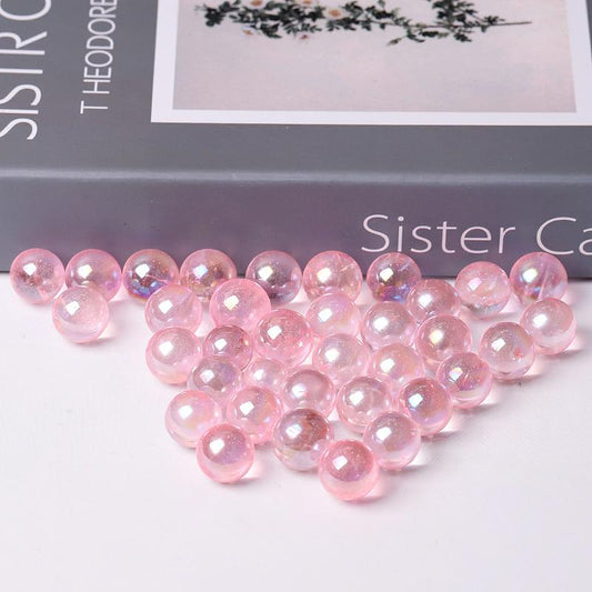 0.5-0.7'' High Quality Pink Aura Crystal Spheres Crystal Balls for Healing Wholesale Crystals