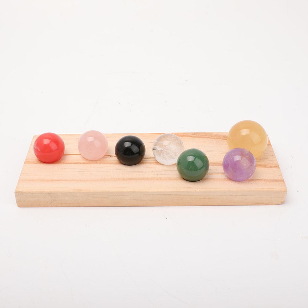 Chakra Spheres with Wooden Stand Wholesale Crystals